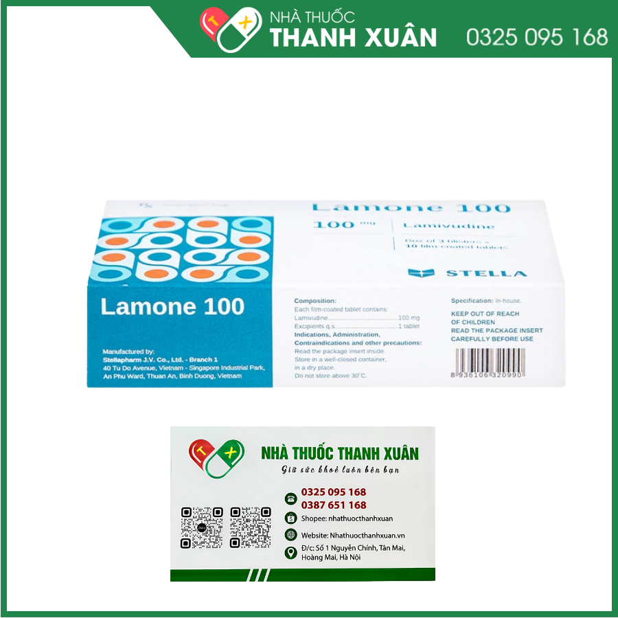 Lamone 100 trị viêm gan siêu vi B mãn tính
